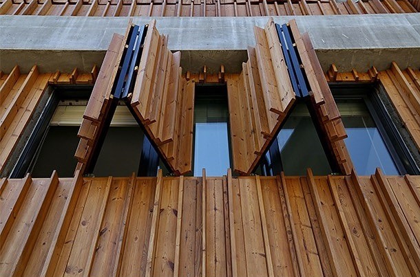 نمای چوبی ساختمان با ترمووود